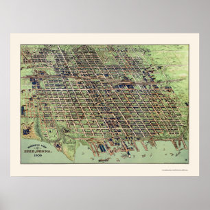Erie panorama- karta för PA - 1909 Poster