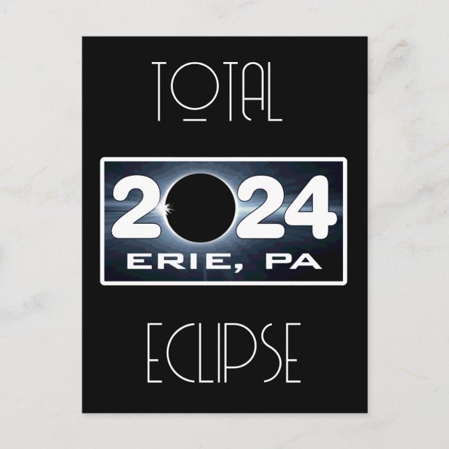 Erie Pennsylvania Eclipse April 2024 Total solförm Vykort (Framsida)