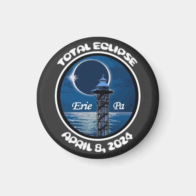 Erie Pennsylvania Total Solar Eclipse April 2024 Magnet (Framsidan)