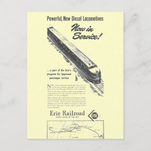 Erie Railroad 1948 New Diesel Locomotives Vykort