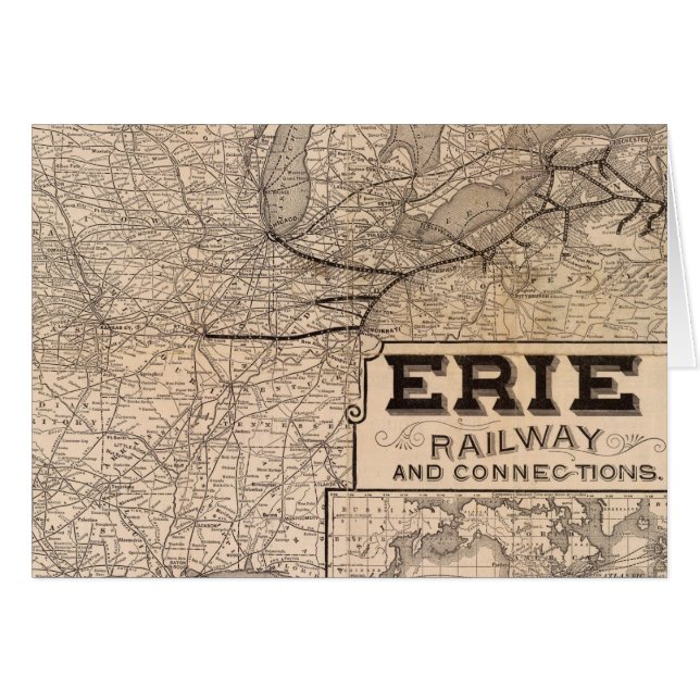 Erie Railway och anslutningar Hälsningskort (Framsidan Horizontal)