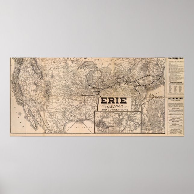 Erie Railway och anslutningar Poster (Framsidan)