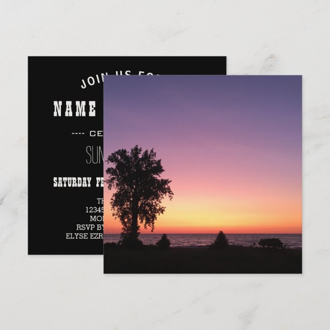 Erie-sjön Inbjudningar (Fram/baksida)