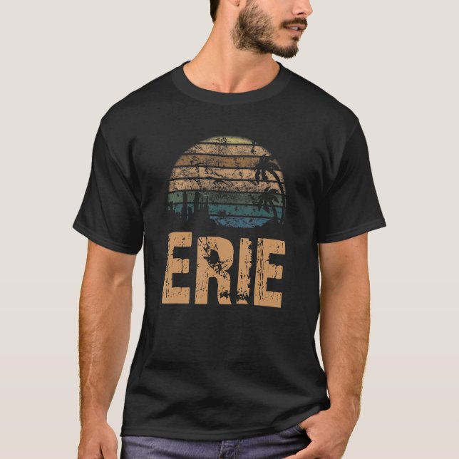 Erie Vintage Sunset Distress T Shirt (Framsida)