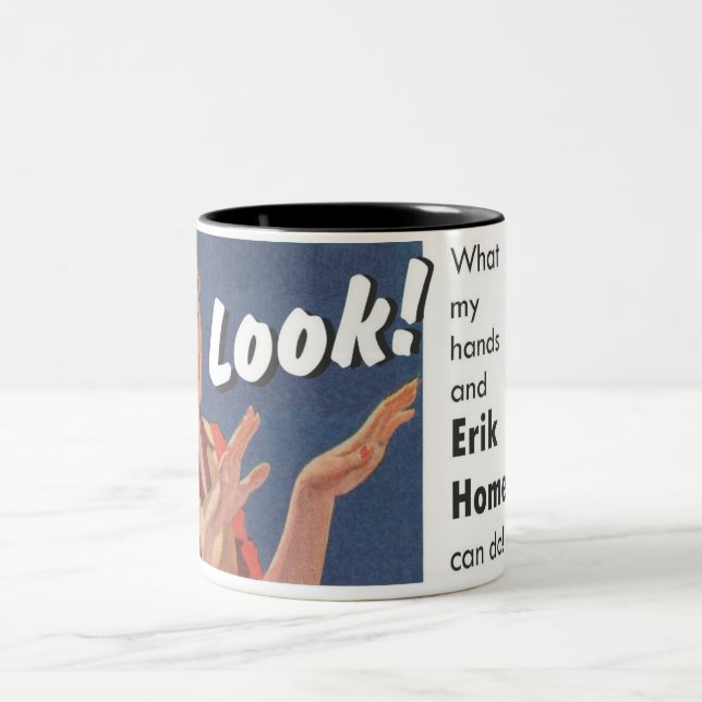 Erik hemlagad "Look!", Souvenirmugg Två-Tonad Mugg (Center)