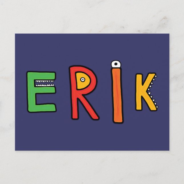 "Erik" Monster Brev Vykort (Framsida)