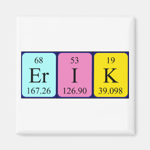 Erik periodiskt bord namn magnet