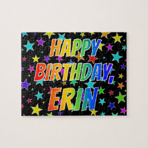 "ERIN" Första Namn, Roligten "GRATTIS PÅ FÖDELSEDA Pussel