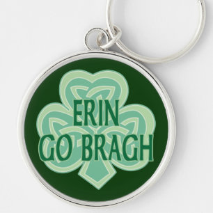 Erin går Bragh den Celtic fnurran Rund Silverfärgad Nyckelring