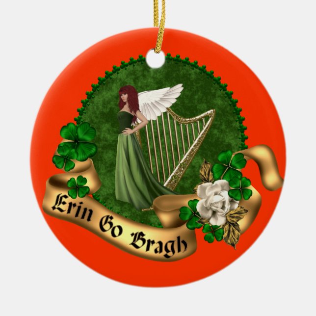 Erin går den Bragh irländare Julgransprydnad Keramik (Framsidan)