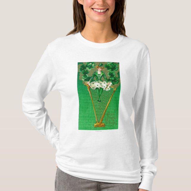 Erin går den Bragh kvinnan på harpaplats Tee Shirt (Framsida)