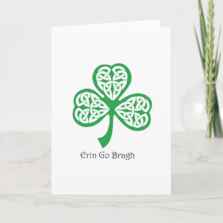 Erin går den Bragh shamrocken med celtic knotwork Kort