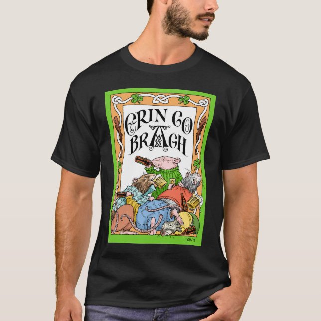 Erin går den Bragh svarten Tee Shirt (Framsida)