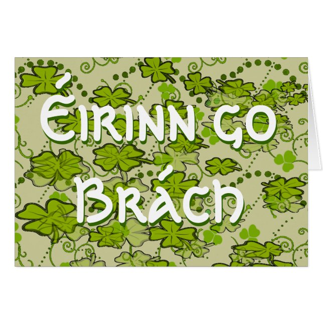 Erin Go Bragh Gaelic-frasen Ireland Forever OBS Kort (Framsidan Horizontal)
