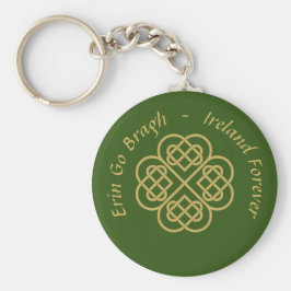 Erin Go Bragh Guld Celtic Shamrock Nyckelring