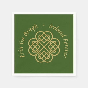 Erin Go Bragh Guld Celtic Shamrock Pappersservett