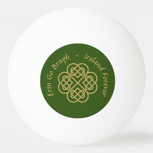 Erin Go Bragh Guld Celtic Shamrock Pingisboll (Framsidan)