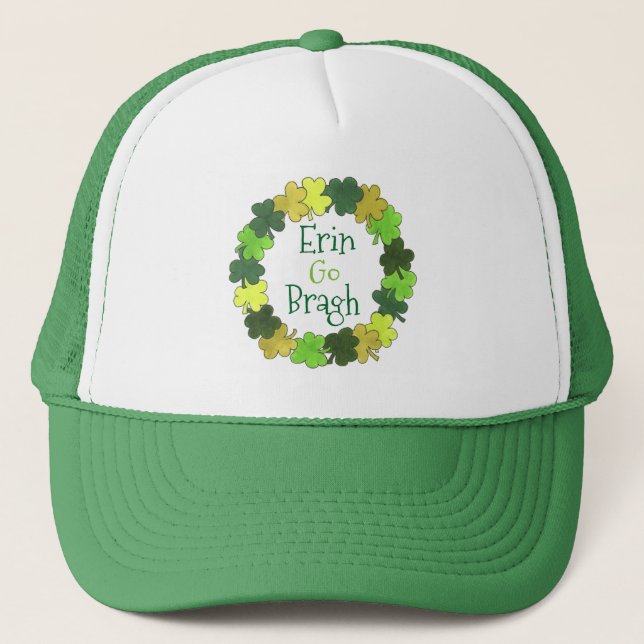 Erin Go Bragh Ireland Forever Grönt Shamrock Keps (Framsida)