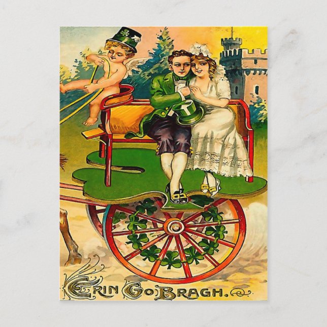 Erin Go Bragh - Irish Couple St. Patrick's Day Vykort (Framsida)