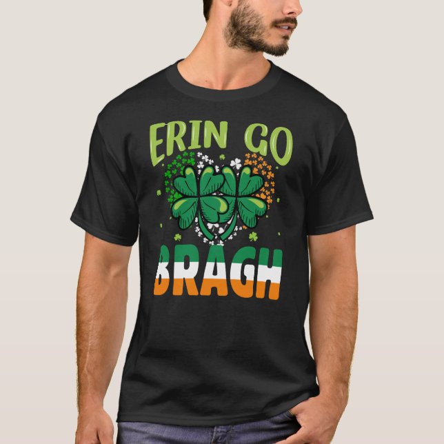 -Erin Go Bragh Shamrock St. Patrick’s Design-60879 T Shirt (Framsida)
