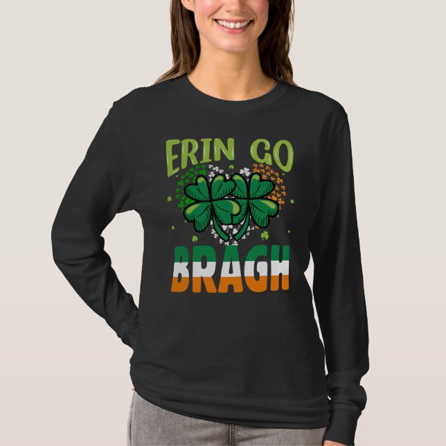-Erin Go Bragh Shamrock St. Patrick’s Design-60879 T Shirt (Framsida)