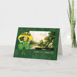 Erin Go Bragh Vintage Irish Girl St. Patrick's Day Kort