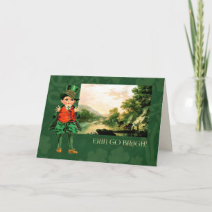 Erin Go Bragh. Vintage Little Irish Boy Kort