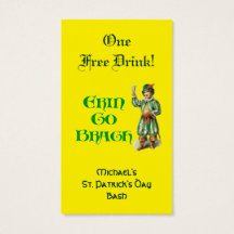 Erin Go Braugh Anpassningsbar Free Drink Biljett