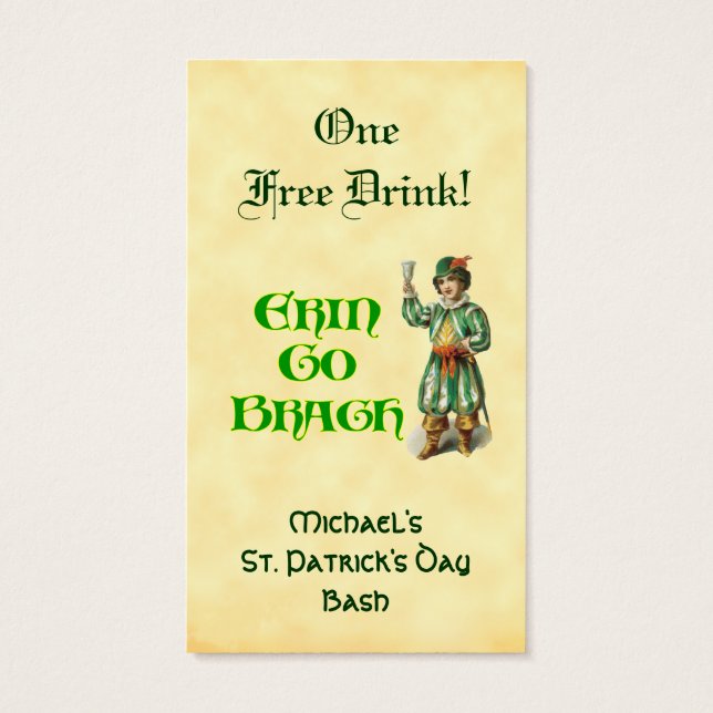 Erin Go Braugh Anpassningsbar St patricks day Drin Visitkort (Baksidan)