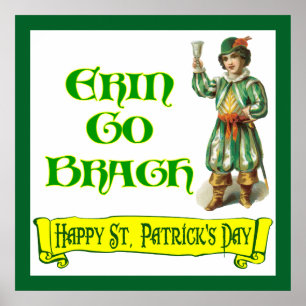 Erin Go Braugh Lycklig St. Patrick's Day Poster