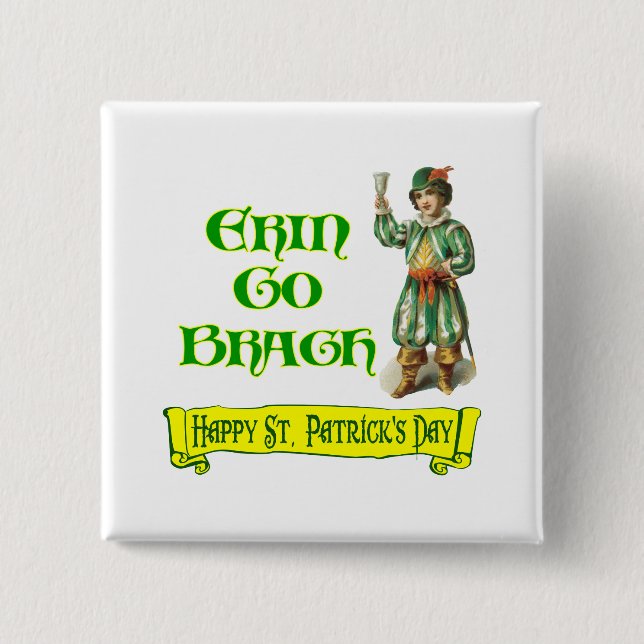 Erin Go Braugh Lycklig St. Patrick's Day Say Knapp (Framsida)