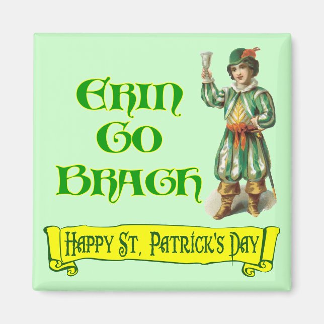 Erin Go Braugh Lycklig St. Patrick's Day Say Magnet (Framsidan)
