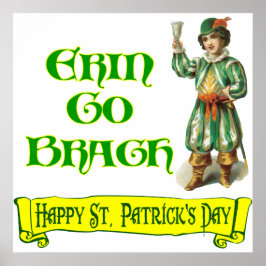 Erin Go Braugh Lycklig St. Patrick's Day Say Poster
