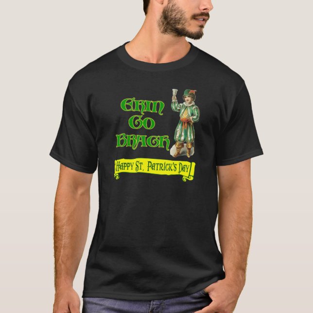 Erin Go Braugh Lycklig St. Patrick's Day Say Tee Shirt (Framsida)