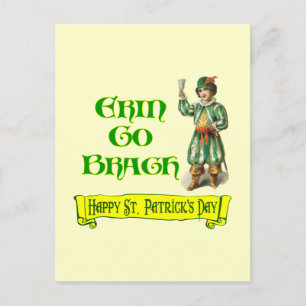 Erin Go Braugh Lycklig St. Patrick's Day Say Vykort