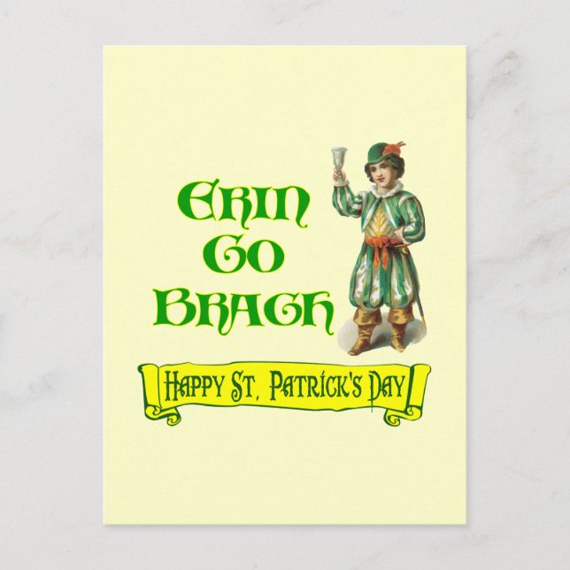 Erin Go Braugh Lycklig St. Patrick's Day Say Vykort (Framsida)