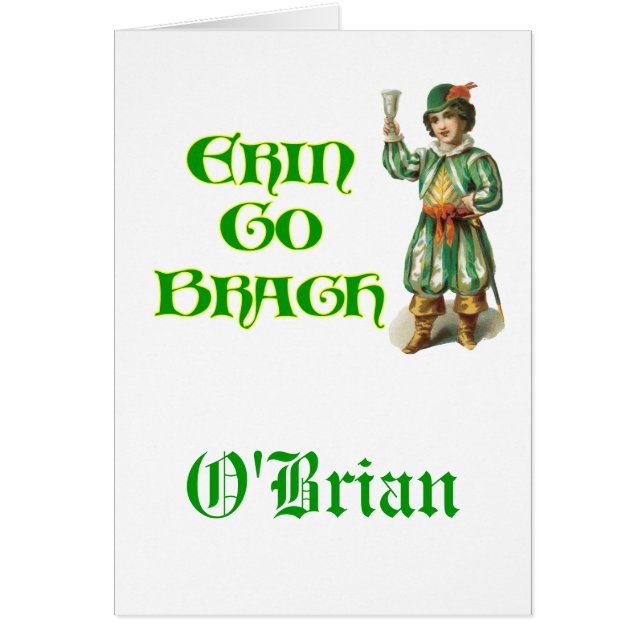 Erin Go Braugh Personalizeable Irish Say Hälsningskort (Framsidan)