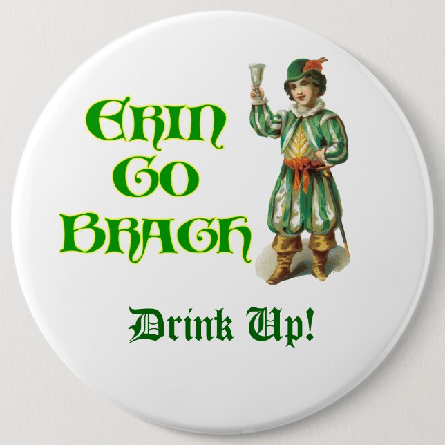 Erin Go Braugh Personalizeable Irish Say Knapp (Framsida)