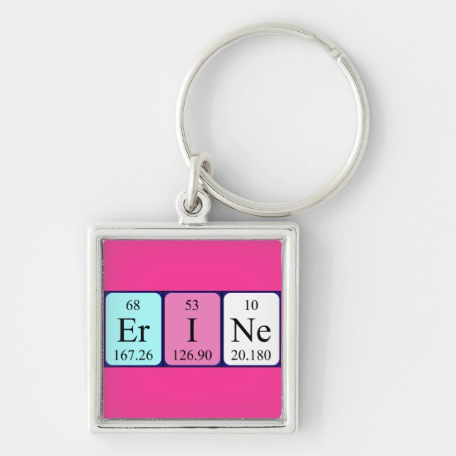 Erine Periodisk bord namn nyckelring (Framsidan)