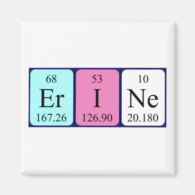 Erine Periodiska bord namn magnet (Framsidan)