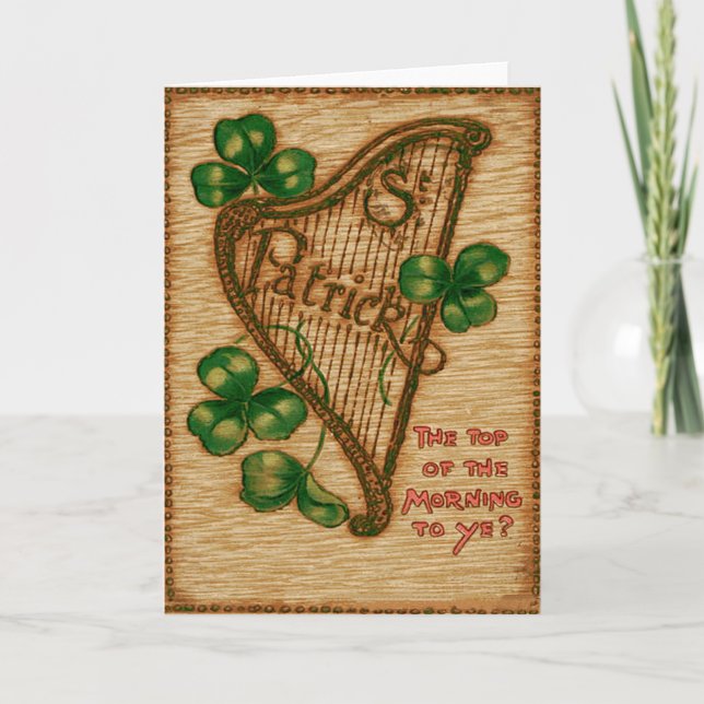 Erins harpa Shamrock Top of The Morning Kort (Framsida)