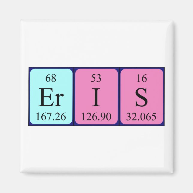 Eris periodiskt bord namn magnet (Framsidan)