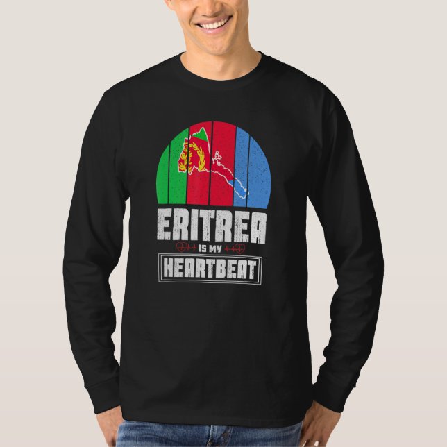Eritrea är mitt hjärtan mot Kärlek Eritrea Flagga  T Shirt (Framsida)