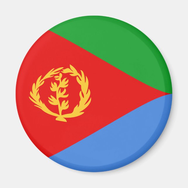 Eritrea Fisheye Flagga Magnet (Framsidan)