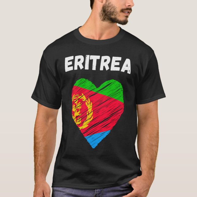 Eritrea Flag Holiday Eritrea Heart Eritrean Flag T Shirt (Framsida)
