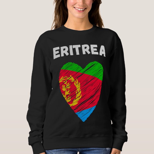 Eritrea Flag Holiday Eritrea Heart Eritrean Flag T Shirt (Framsida)