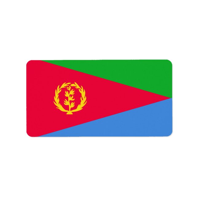 Eritrea flagga adressetikett (Framsidan)