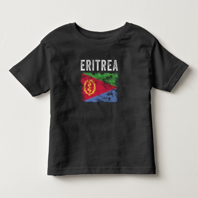 Eritrea Flagga Disted - Eritrean Flagga T Shirt (Framsida)