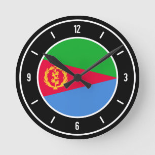 Eritrea Flagga Elegant Rund Klocka
