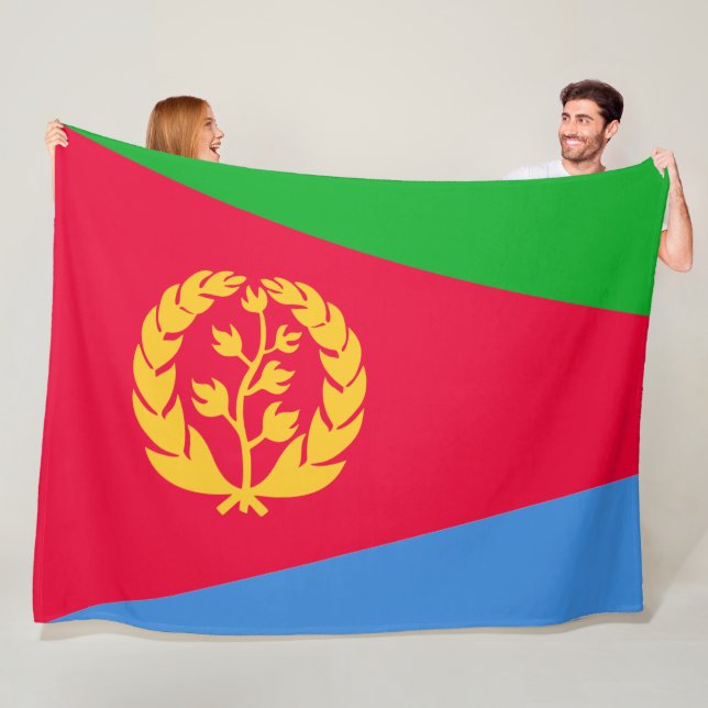 Eritrea Flagga (Eritrea) Fleecefilt (På plats)